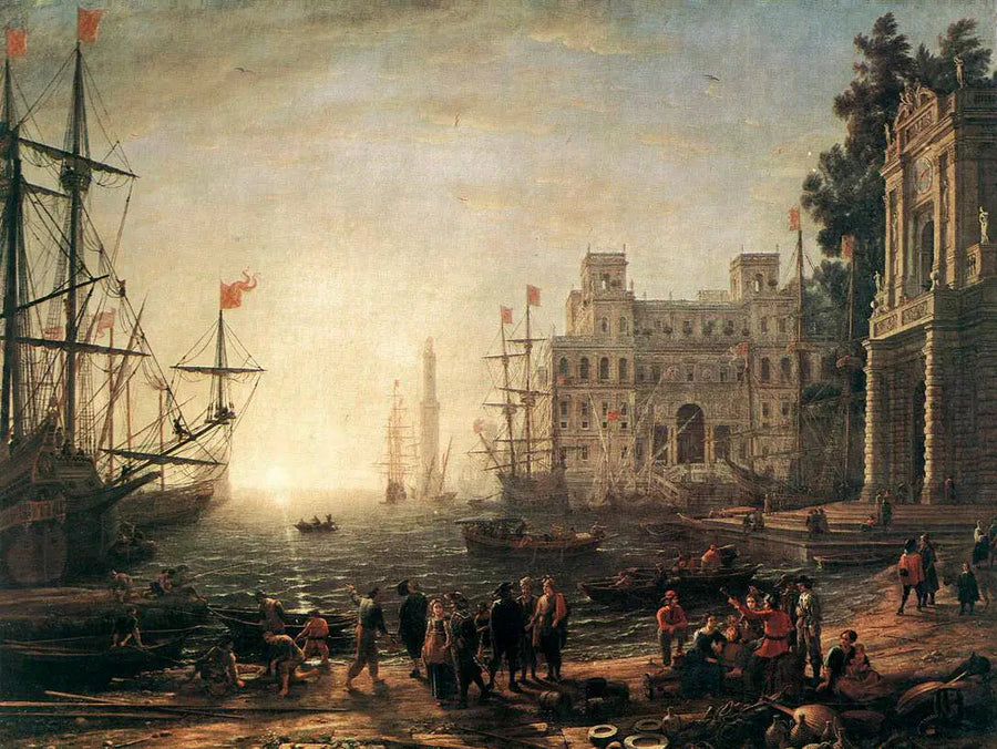 Puerto marítimo con Villa Médici - Claude Lorrain