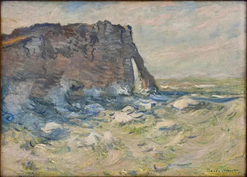 Acantilado y puerta aguas abajo con mal tiempo W820 - Claude Monet