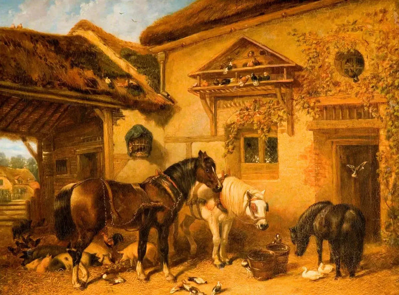 Puerta de la cabaña y la granja - John Frederick Herring, Sr.