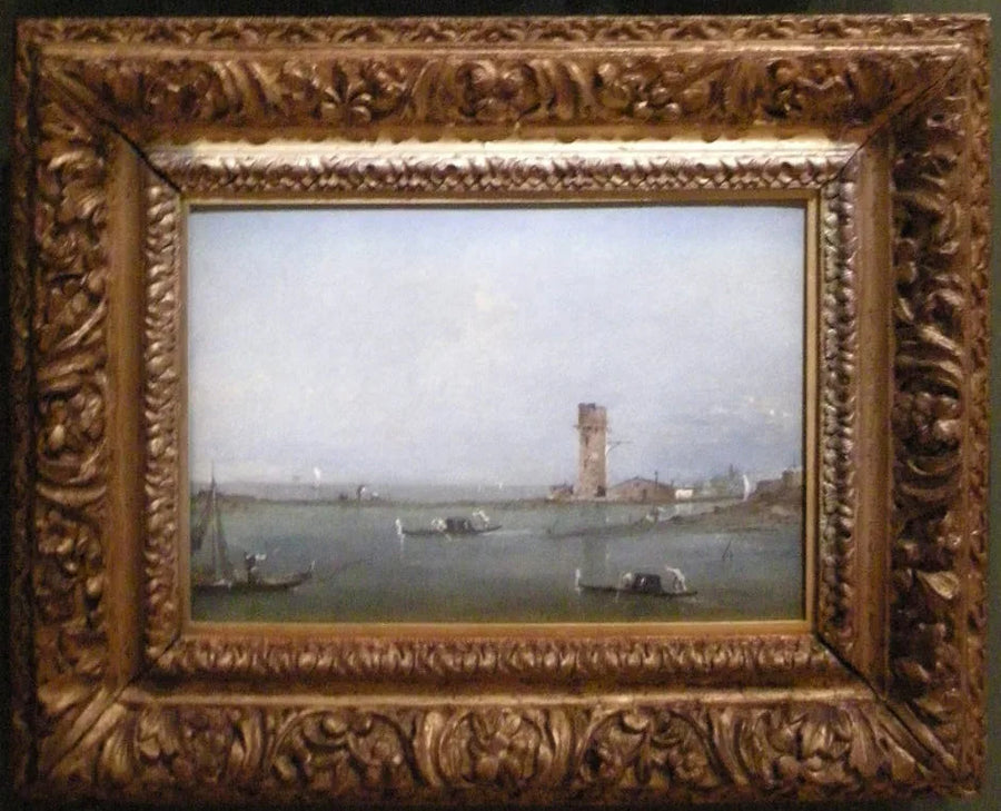 Puertas de Venecia (Vista de la laguna veneciana con la torre de Marghera) - Francesco Guardi