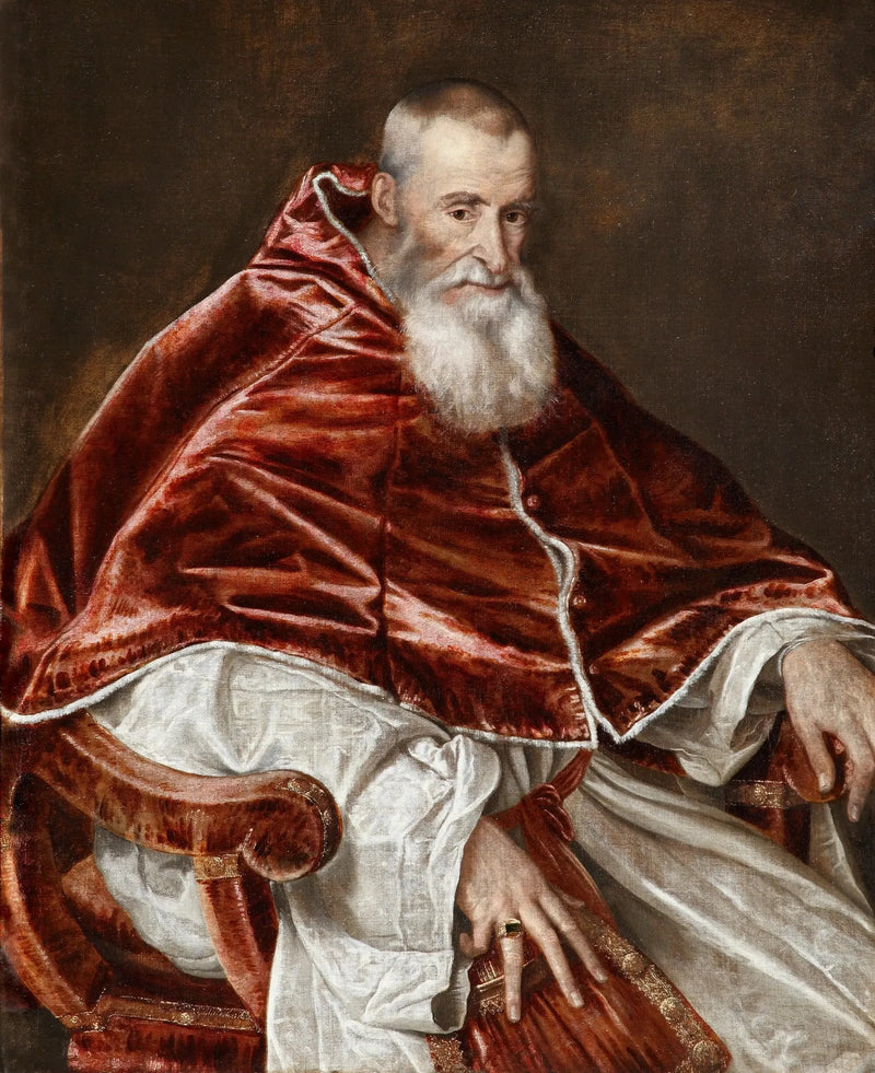 Retrato de Alejandro Farnesio, Papa Pablo III (1468-1549; elegido en 1534) - Tiziano