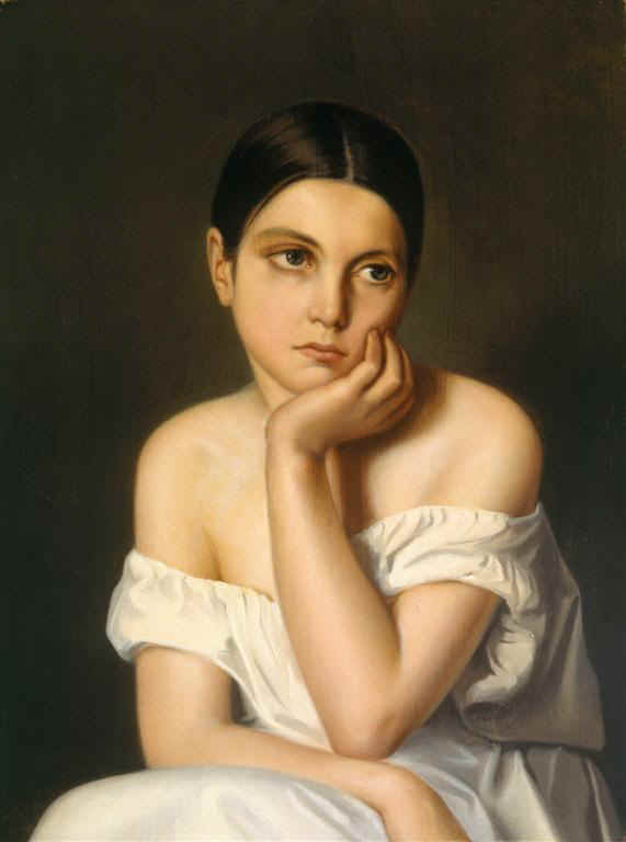 Retrato de Aline Chasseriau, hermana del artista - Théodore Chassériau