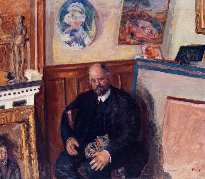 Retrato de Ambroise Vollard con gato - Pierre Bonnard