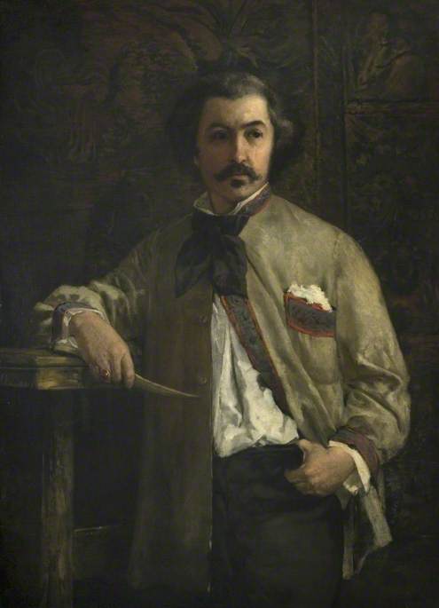 Portrait d'Antoine Etex (1808-88) - Thomas Couture image 1 copie peinte à la main à l’huile