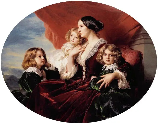 Retrato de Eliza Krasińska con sus hijos. - Franz Xaver Winterhalter
