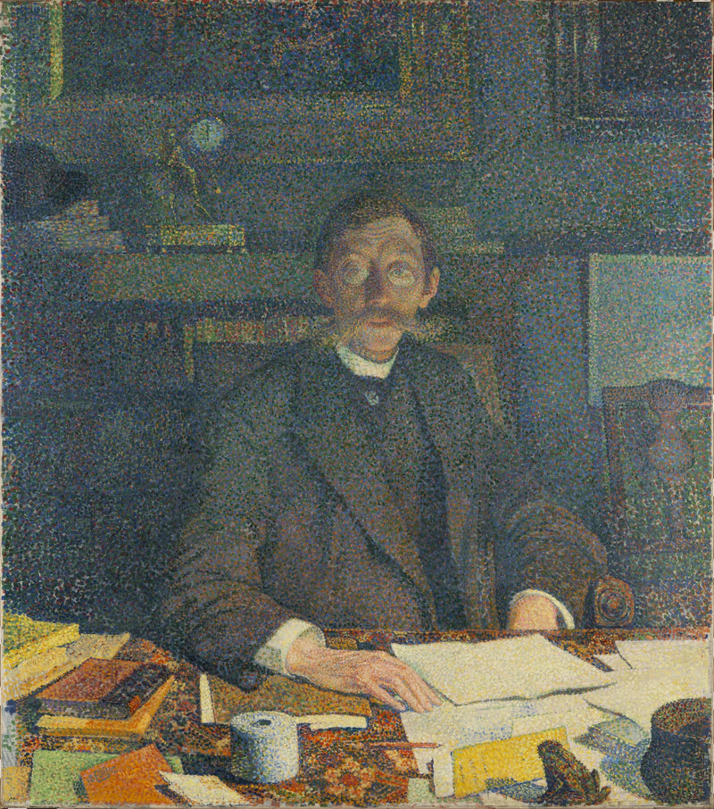 Retrato de Émile Verhaeren en su estudio, calle del Molino en Saint-Josse-Ten-Noode - Théo van Rysselberghe