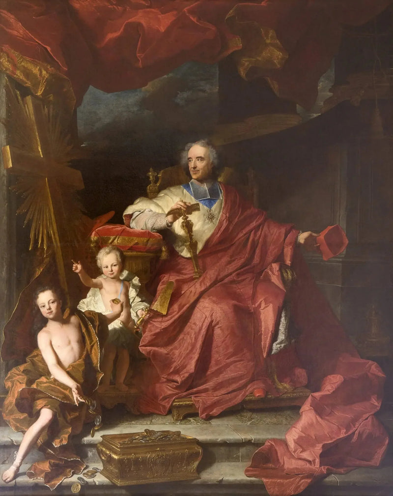 Retrato de Emmanuel Théodose de la Tour d'Auvergne, cardenal de Bouillon - Hyacinthe Rigaud