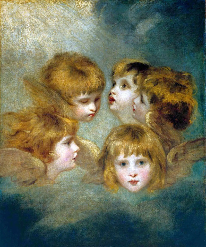 Retrato de niño desde diferentes ángulos: « Cabezas de ángel » - Joshua Reynolds