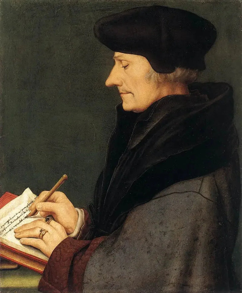 Retrato de Erasmo de Rotterdam escribiendo - Hans Holbein el Joven