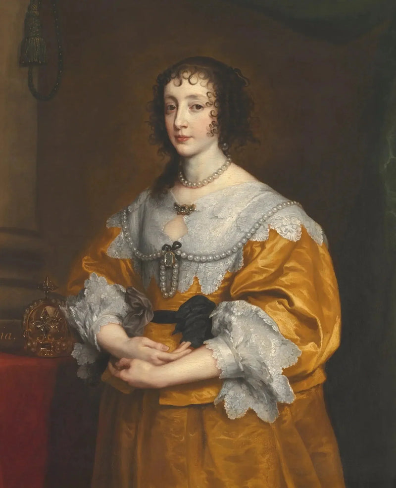 Retrato de Henriette-Marie de Francia, reina de Inglaterra, Escocia e Irlanda - Antoine van Dyck