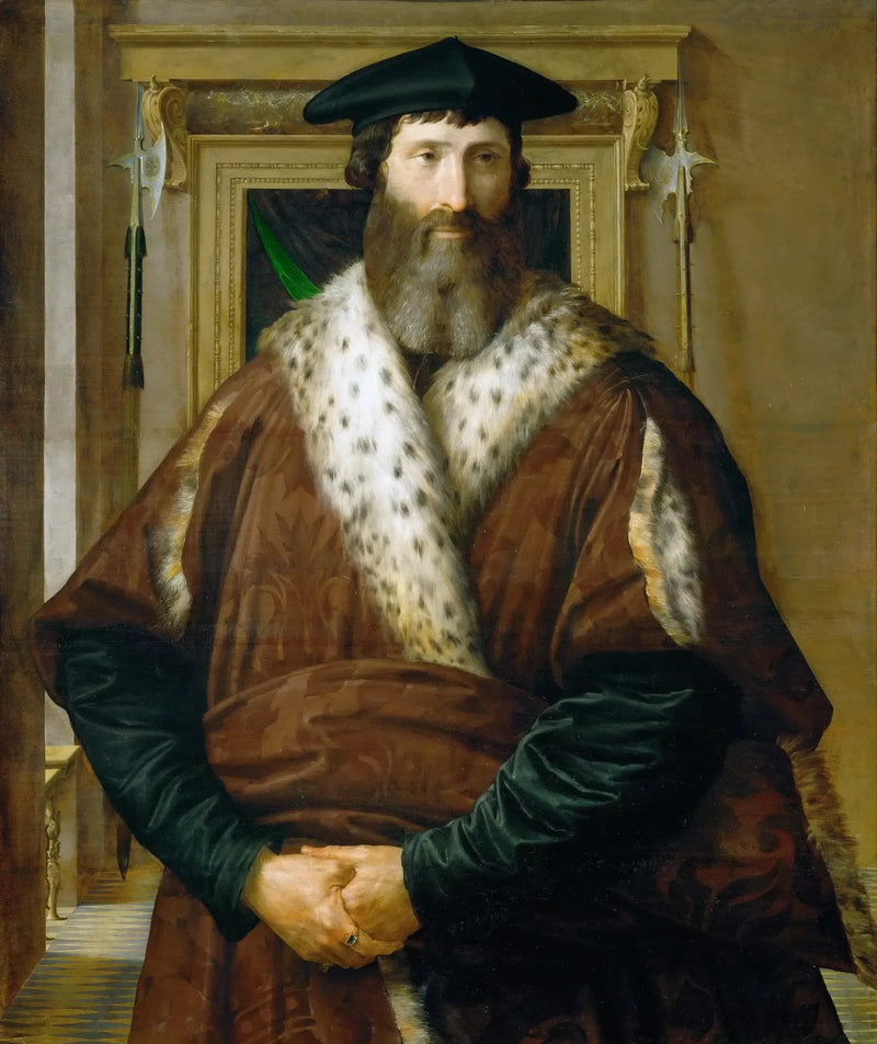 Retrato de un hombre (¿Condottiere Malatesta Baglioni?) - Parmigianino