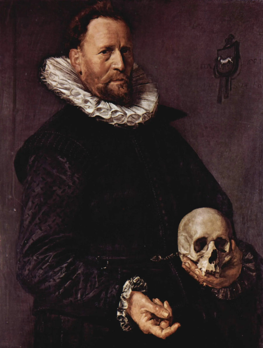 Retrato de un hombre sosteniendo un cráneo - Frans Hals