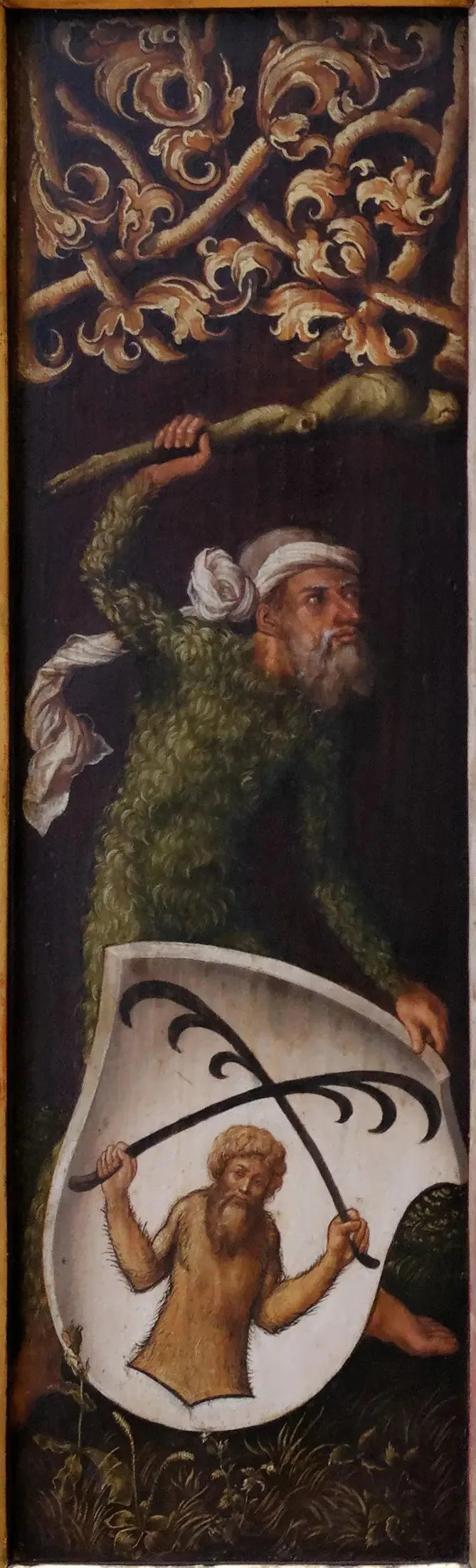 Retrato de Oswolt Krel: « Hombres silvestres » con los escudos heráldicos de Oswolt Krel - Albrecht Dürer