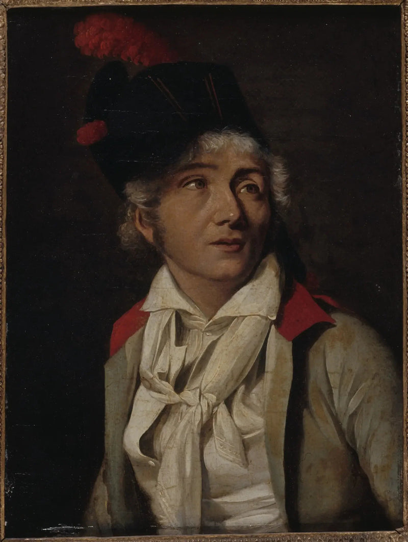 Retrato de un actor, con chaqueta blanca y cuello rojo - Louis-Léopold Boilly