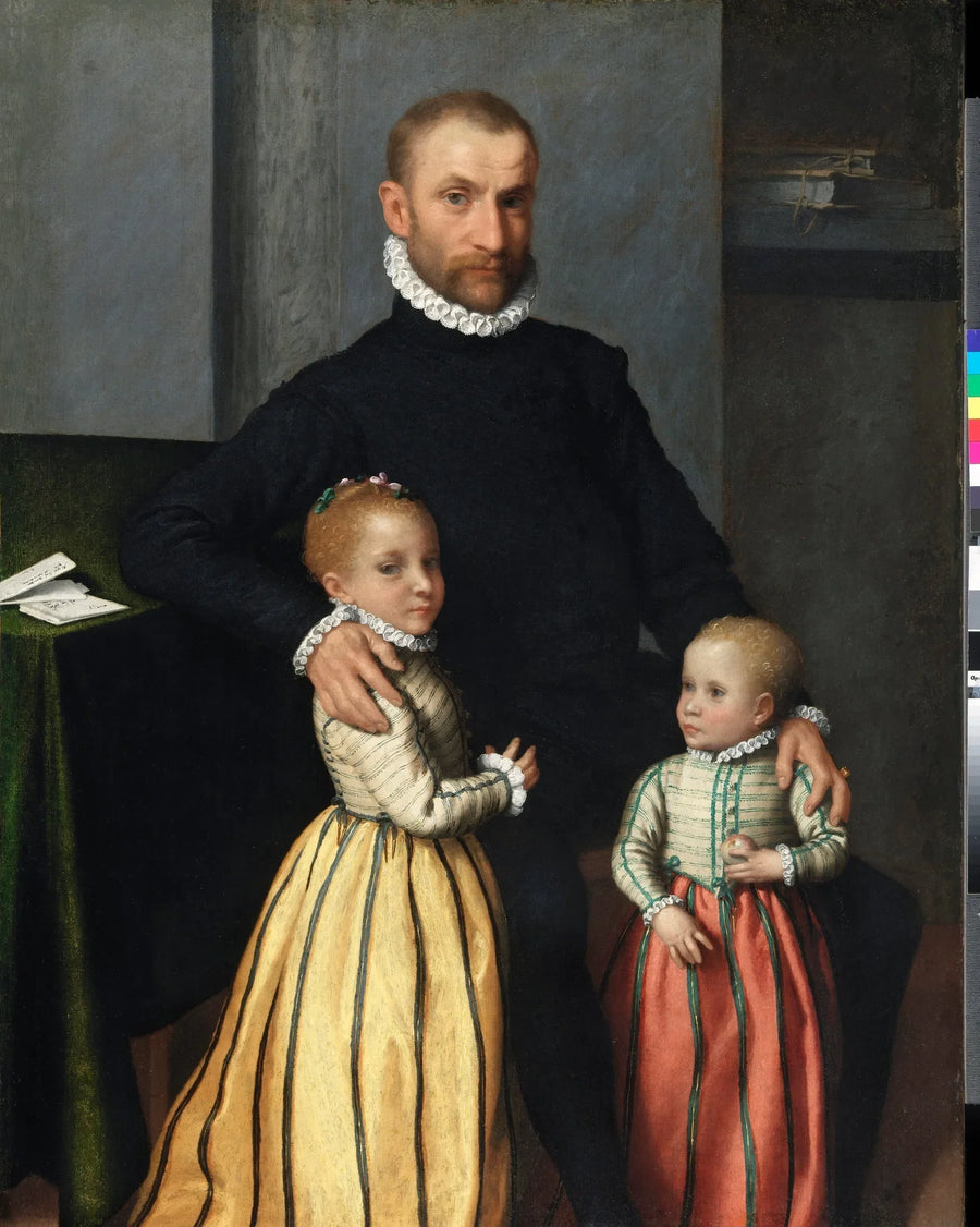 Retrato de un caballero y sus dos hijos - Giovanni Battista Moroni