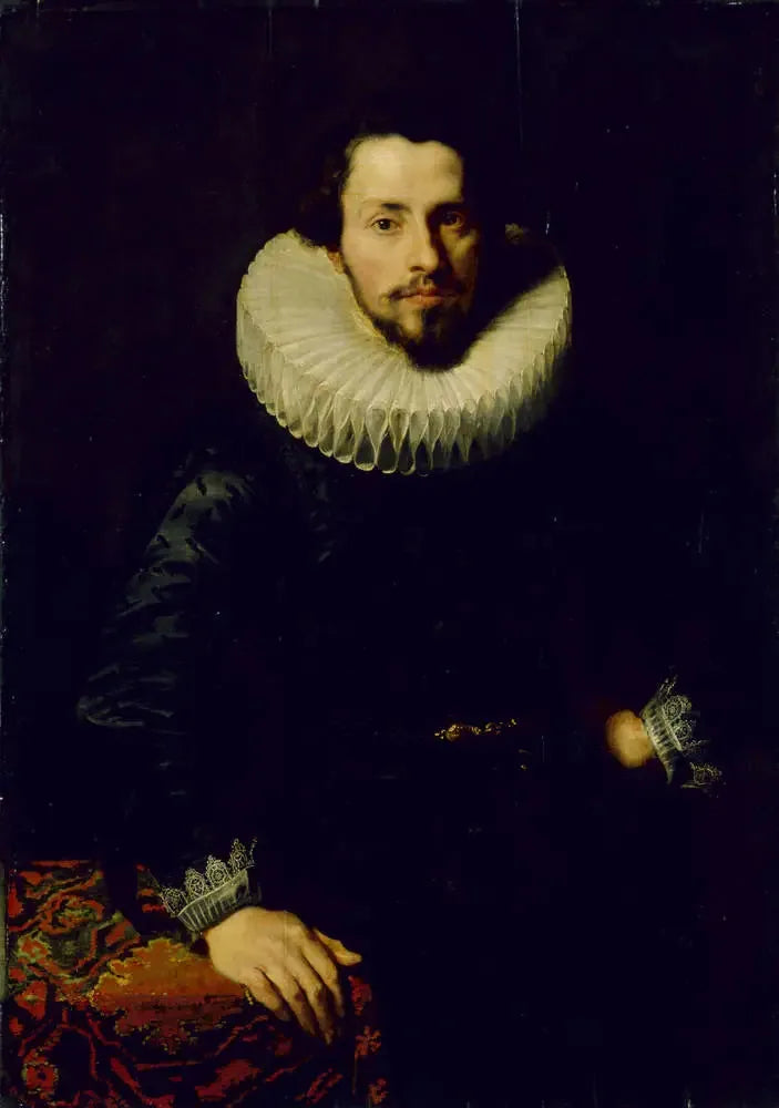 Retrato de un hombre en una mesa - Antoine van Dyck