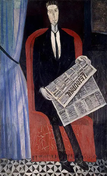 Retrato de un hombre con un periódico (Caballero X) - André Derain