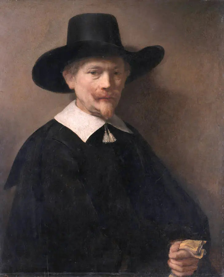 Retrato de un hombre con guantes en la mano - Rembrandt