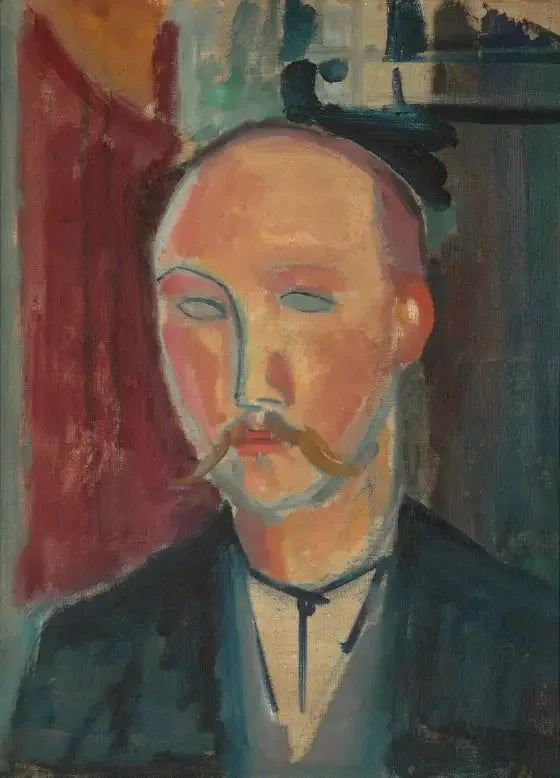 Retrato de un hombre con bigote - Amedeo Modigliani