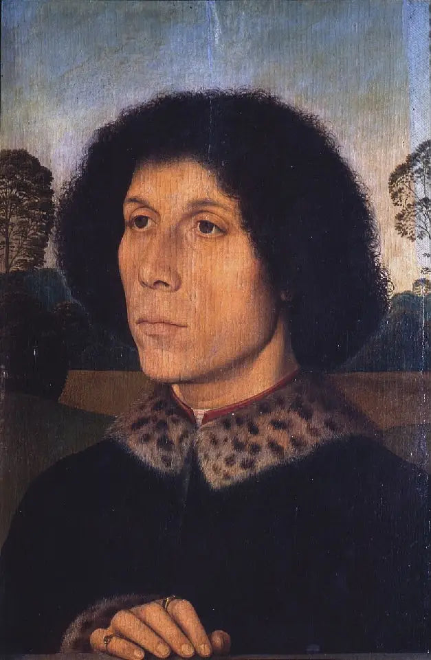 Retrato de un hombre en un paisaje - Hans Memling