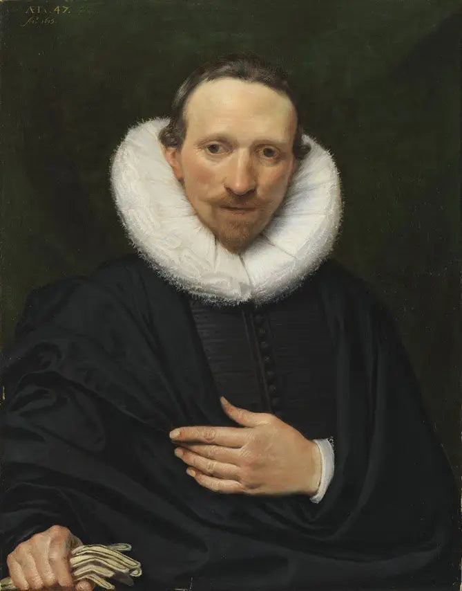 Retrato de un hombre de 47 años con barba puntiaguda, un guante en la mano derecha - Frans Pourbus el Joven