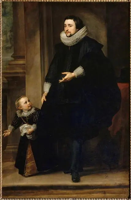 Retrato de un hombre de calidad con su hijo - Antoine van Dyck
