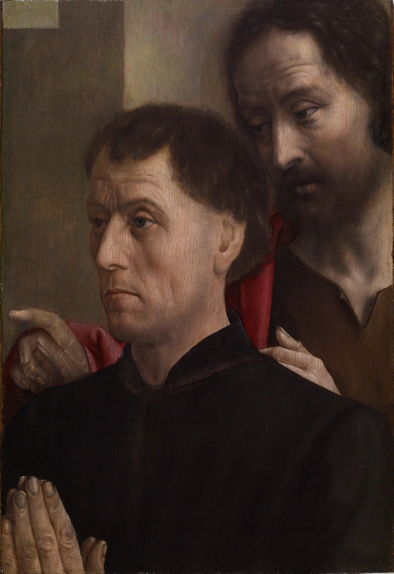 Retrato de un hombre en oración con san Juan Bautista - Hugo van der Goes