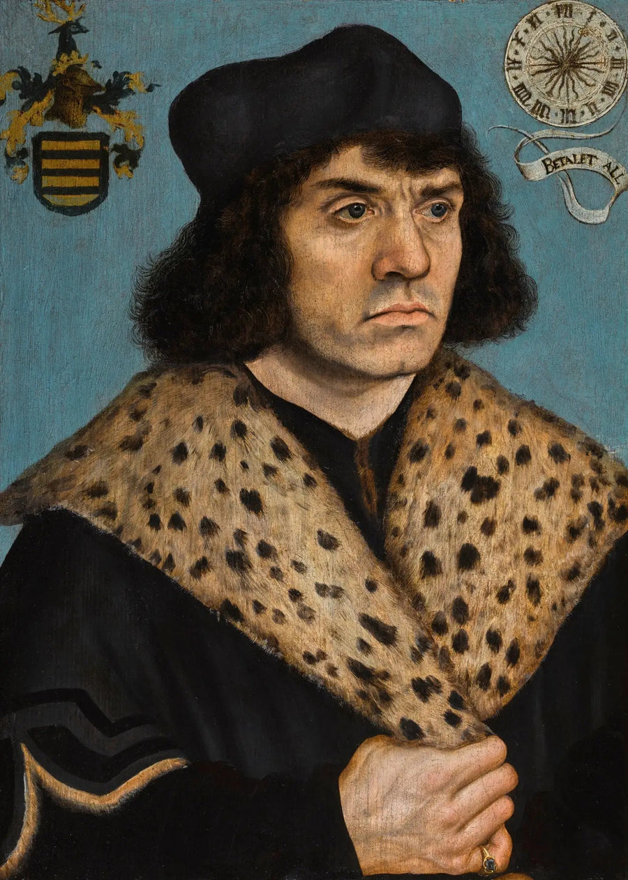 Retrato de un hombre desconocido con cuello de piel manchada - Lucas Cranach el Viejo