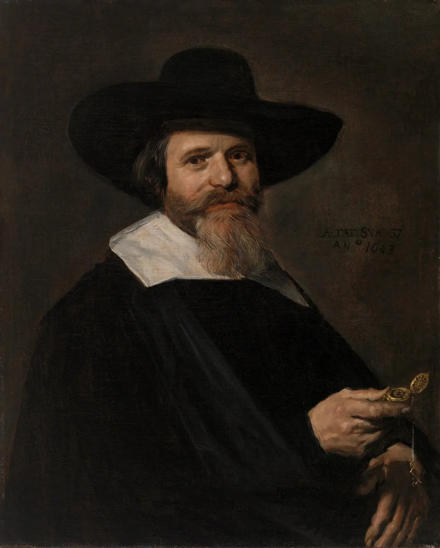 retrato de un hombre desconocido con un reloj - Frans Hals