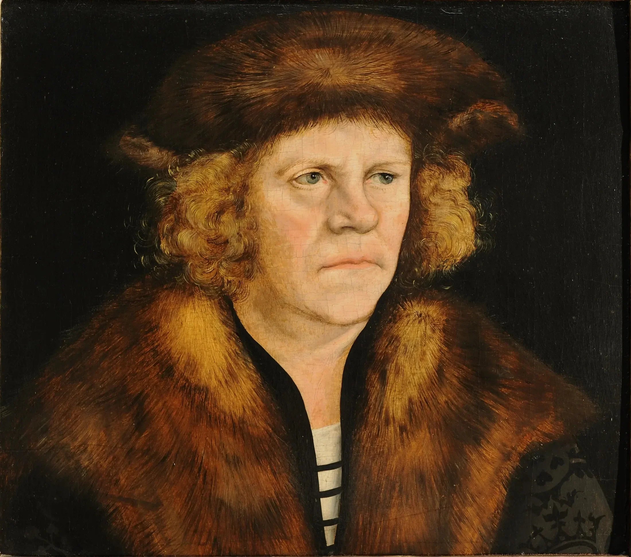 Portrait d'un homme portant un béret en fourrure - Lucas Cranach the Elder image 1 reproduction artisanale de tableau