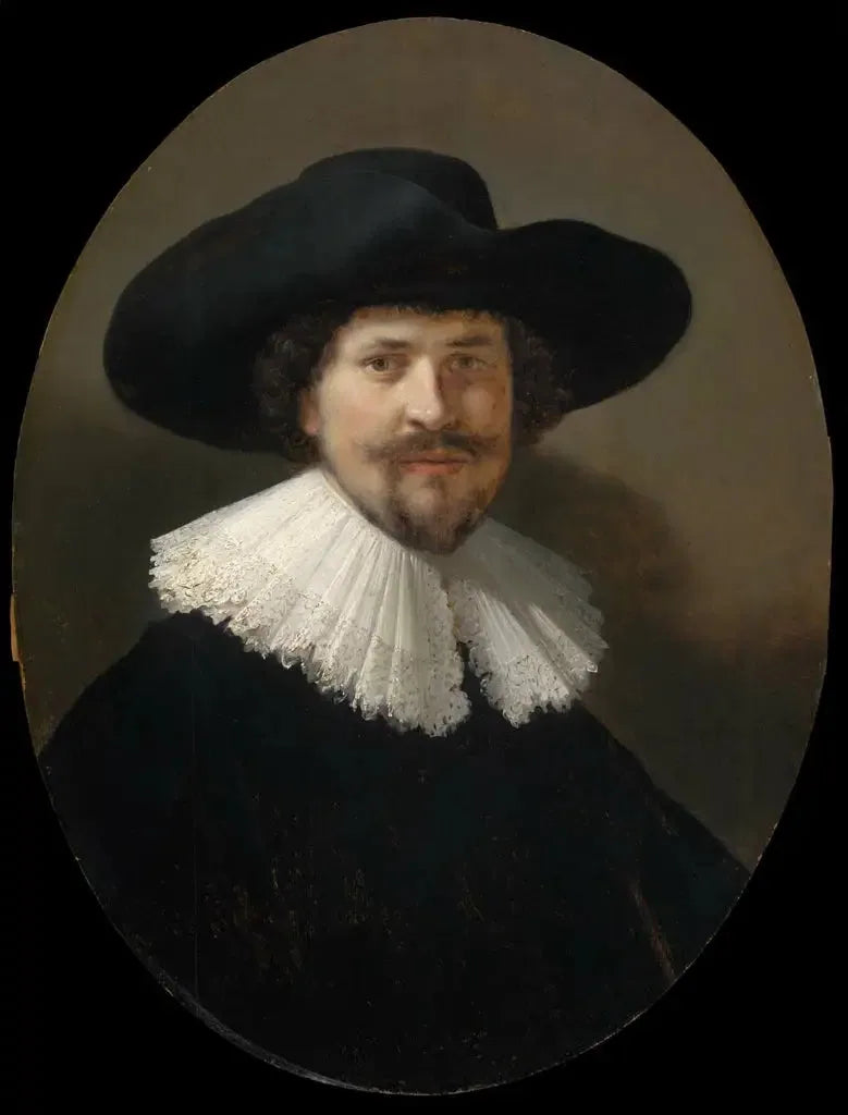 Retrato de un hombre con un sombrero negro - Rembrandt