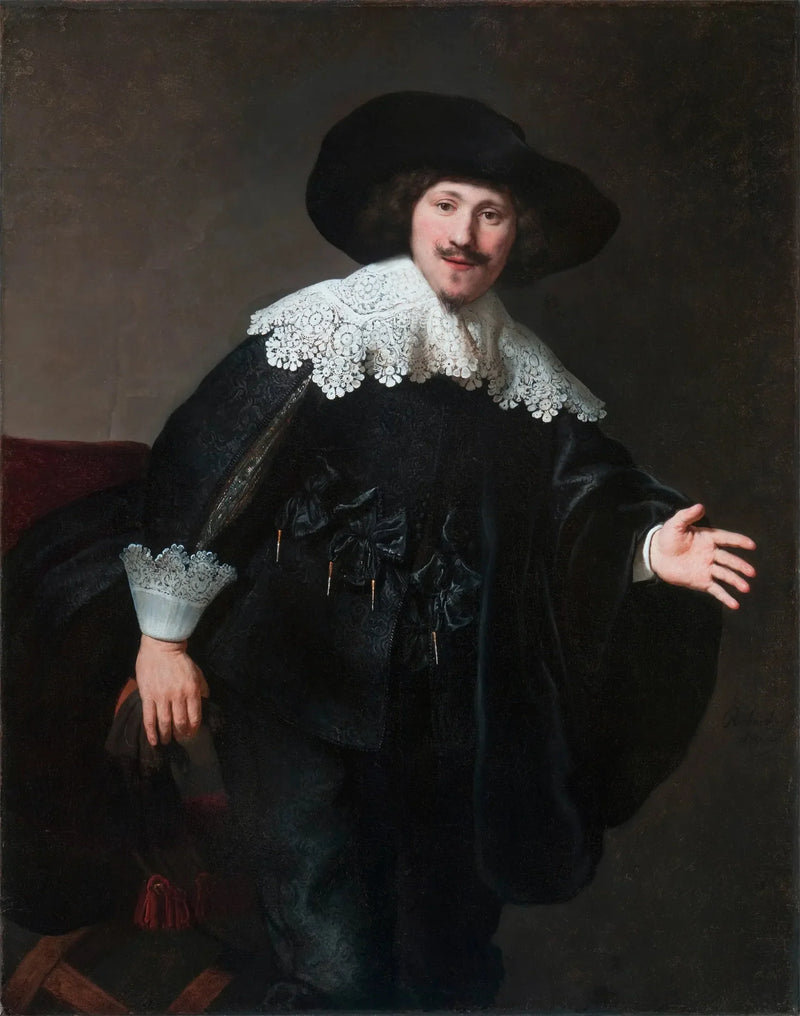 Retrato de un hombre levantándose de su asiento - Rembrandt