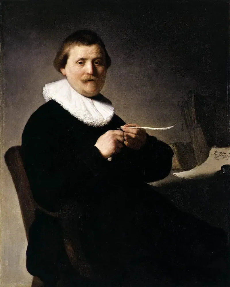 Retrato de un hombre afilando su pluma - Rembrandt