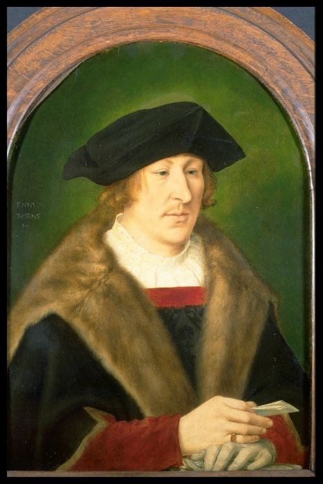 Retrato de un hombre sosteniendo una carta en la mano - Quentin Metsys