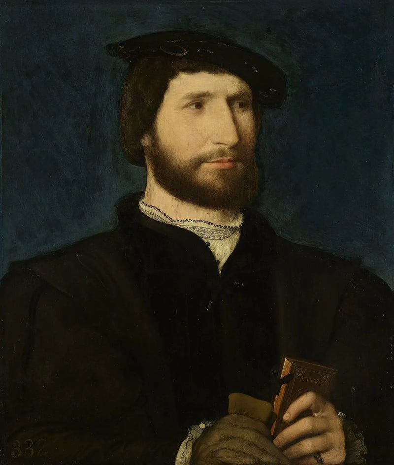 Retrato de un hombre sosteniendo un volumen de Petrarca - Jean Clouet