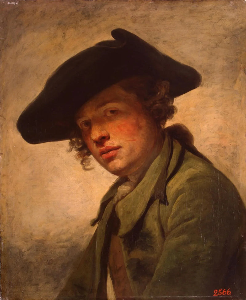 Retrato de un joven con sombrero - Jean-Baptiste Greuze