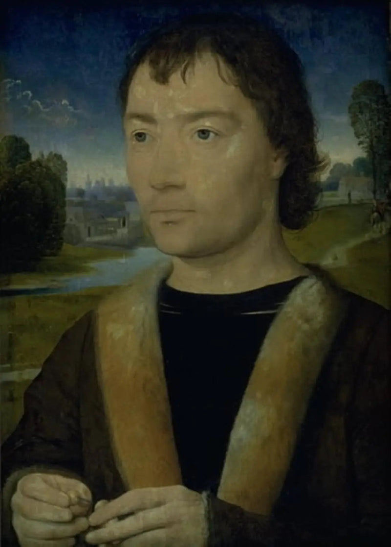 Retrato de un joven con un rosario - Hans Memling