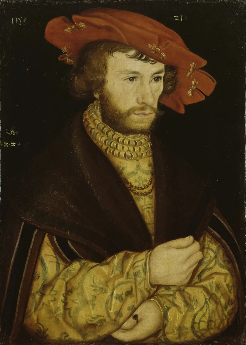 Retrato de un joven con barba y boina roja - Lucas Cranach el Viejo