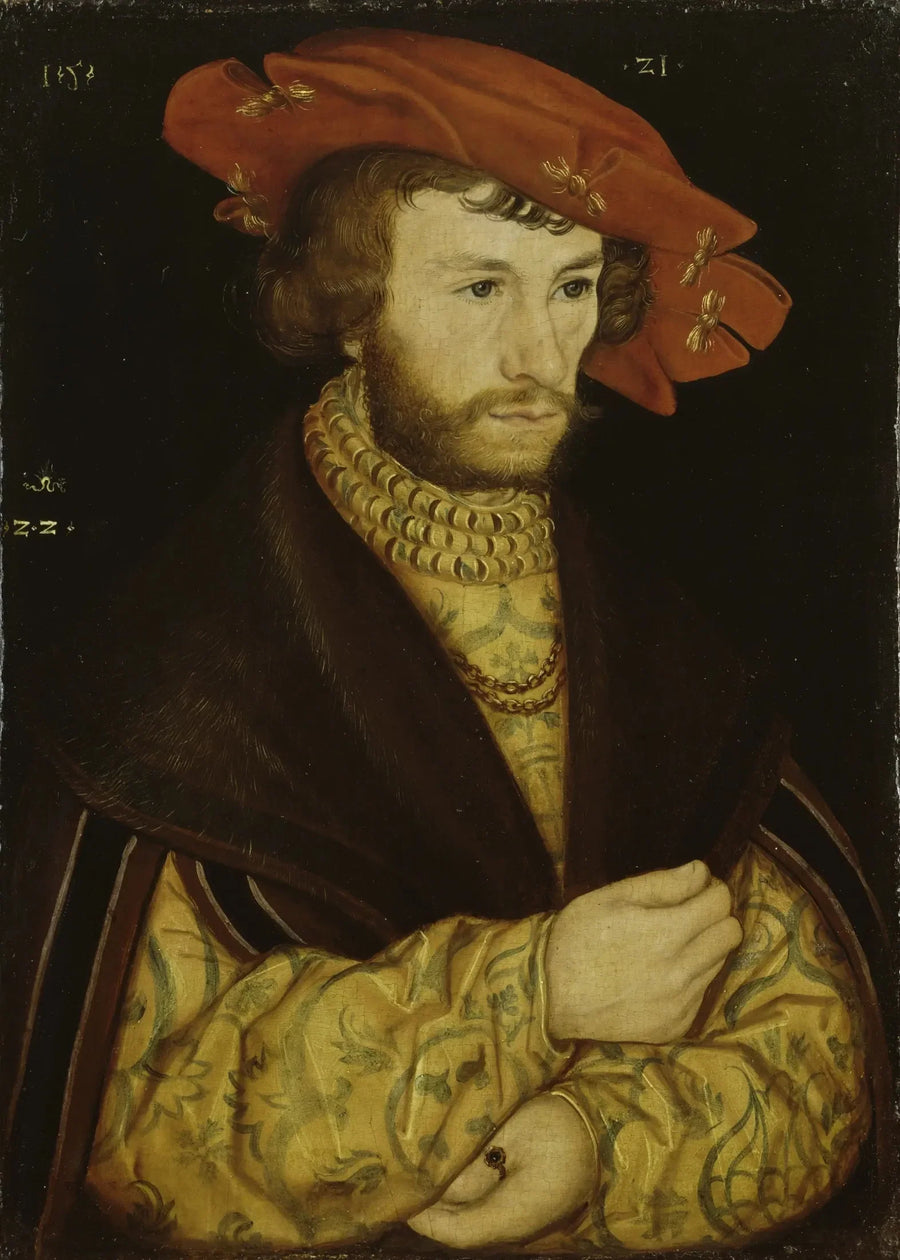 Retrato de un joven con barba y boina roja - Lucas Cranach el Viejo