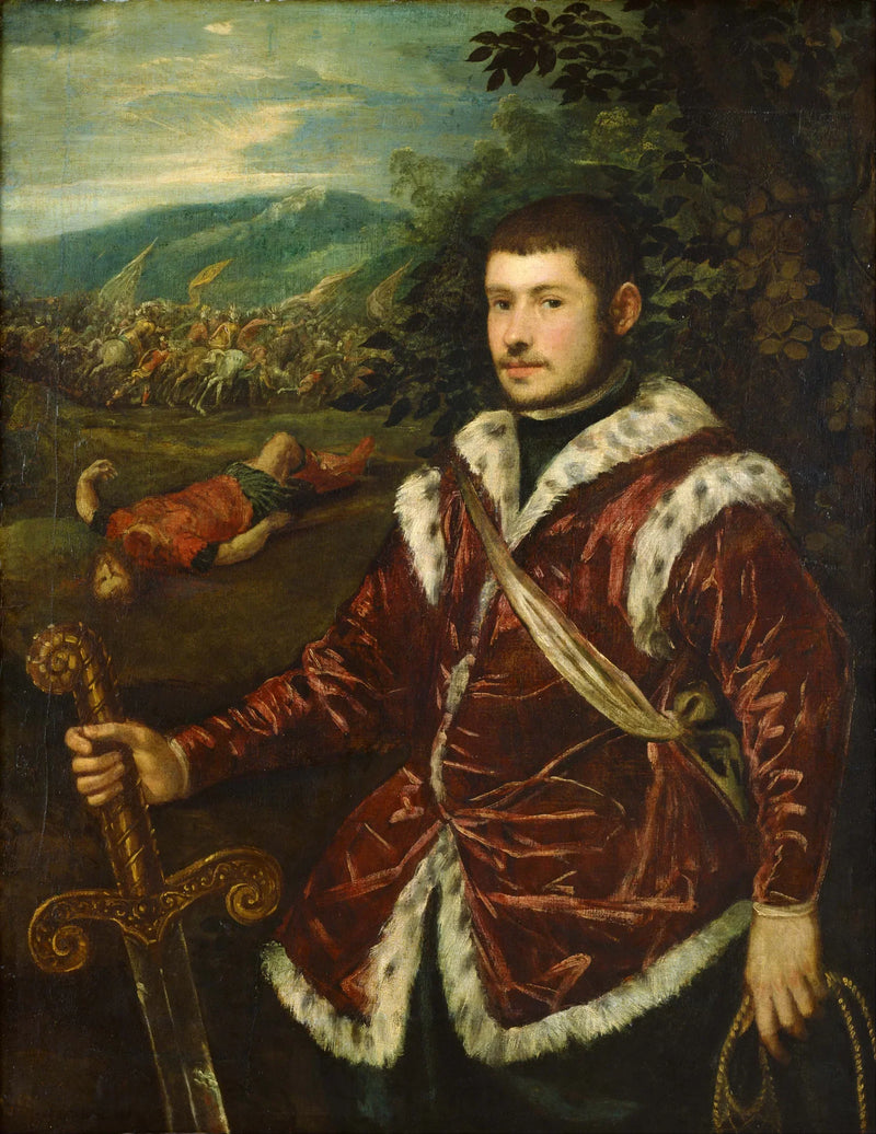 Retrato de un joven en David - Jacopo Tintoretto