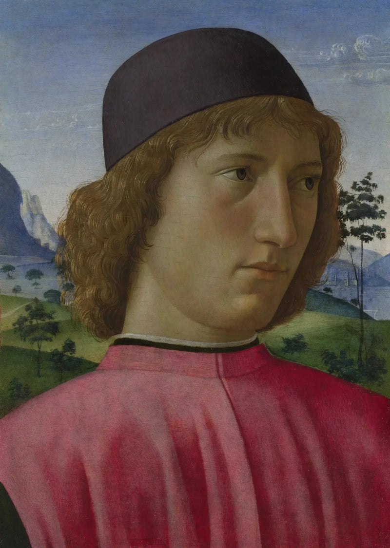 Retrato de un joven hombre en rojo - Domenico Ghirlandaio