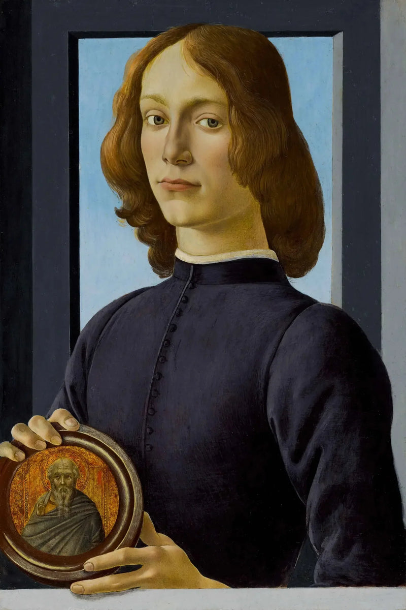 Retrato de un joven sosteniendo un medallón - Sandro Botticelli