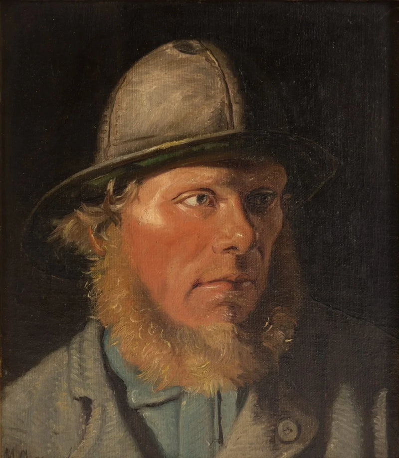 Retrato de un joven pescador con impermeable. - Michael Peter Ancher