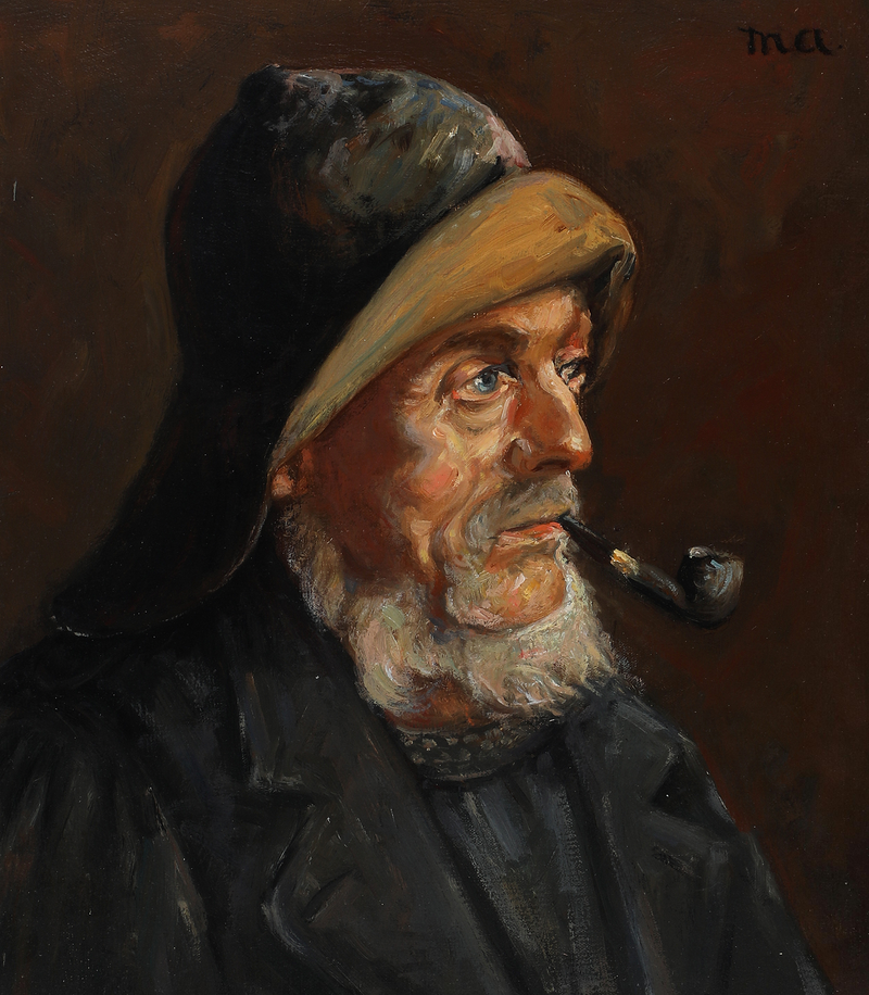 Retrato de un pescador. 35 x 31 cm. -Michael Peter Ancher