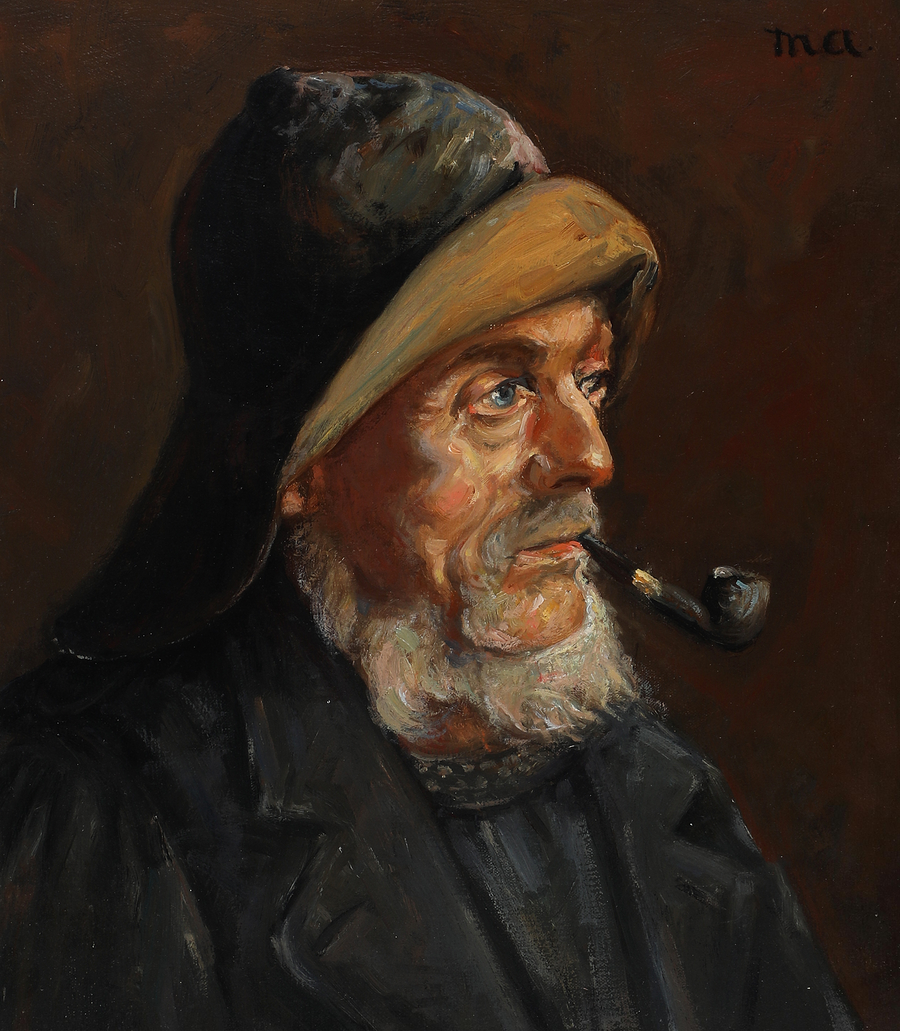 Retrato de un pescador. 35 x 31 cm. -Michael Peter Ancher