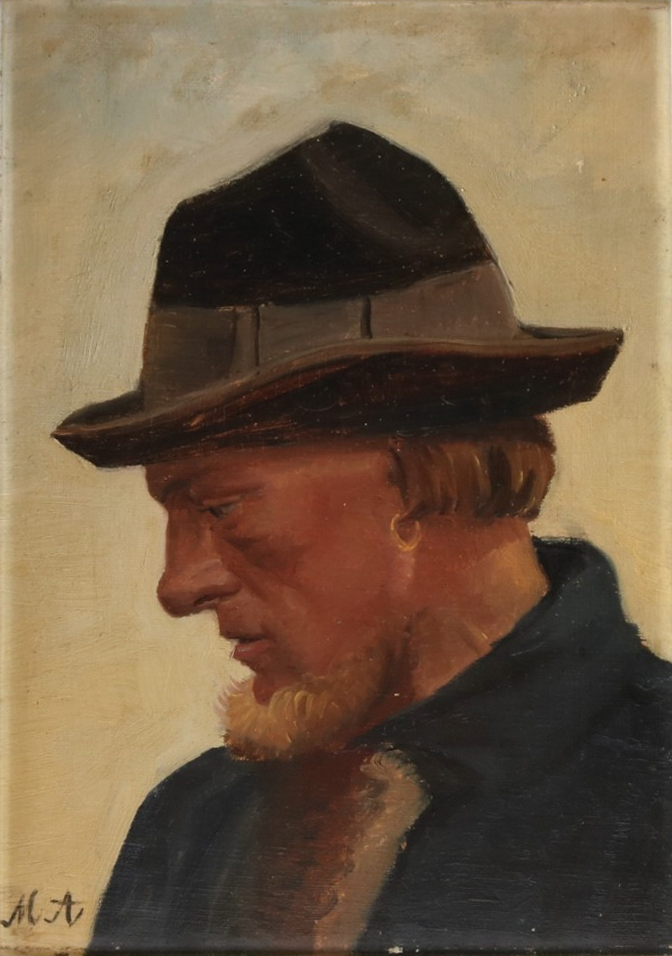 Retrato de un pescador con un sombrero blando. -Michael Peter Ancher