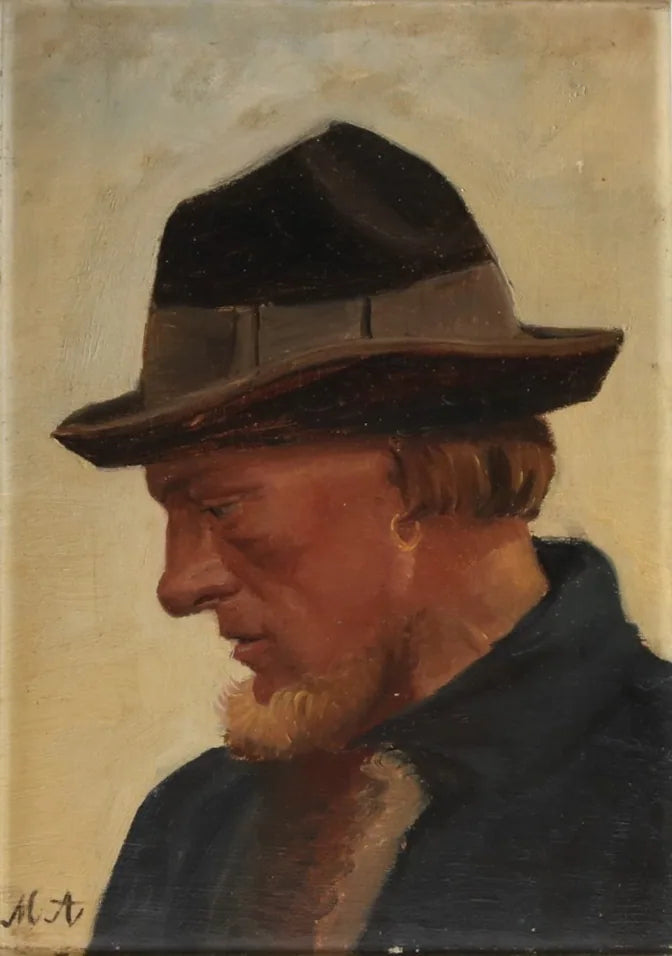 Retrato de un pescador con un sombrero blando. -Michael Peter Ancher
