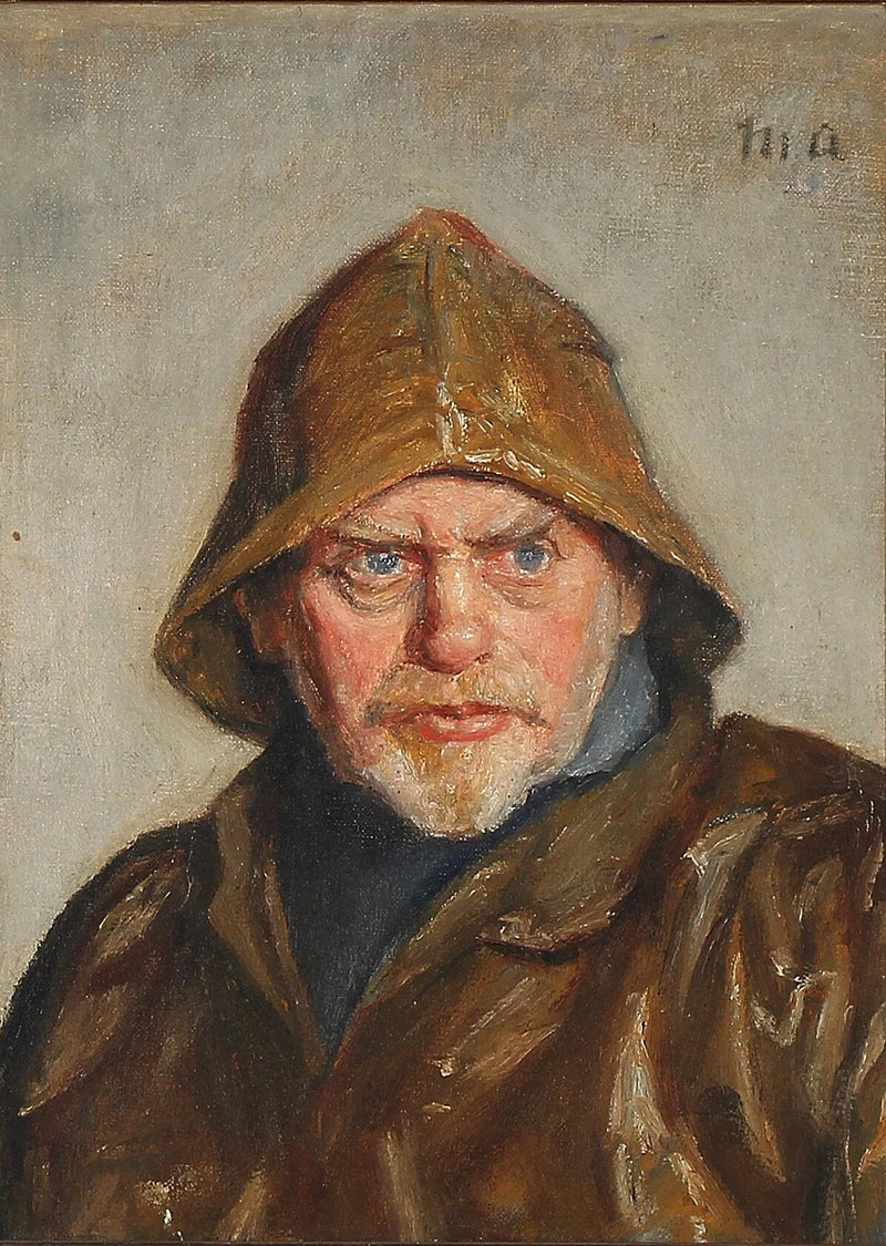 Retrato de un pescador de Skagen. (Pintura del Sr. Ancher) - Michael Peter Ancher