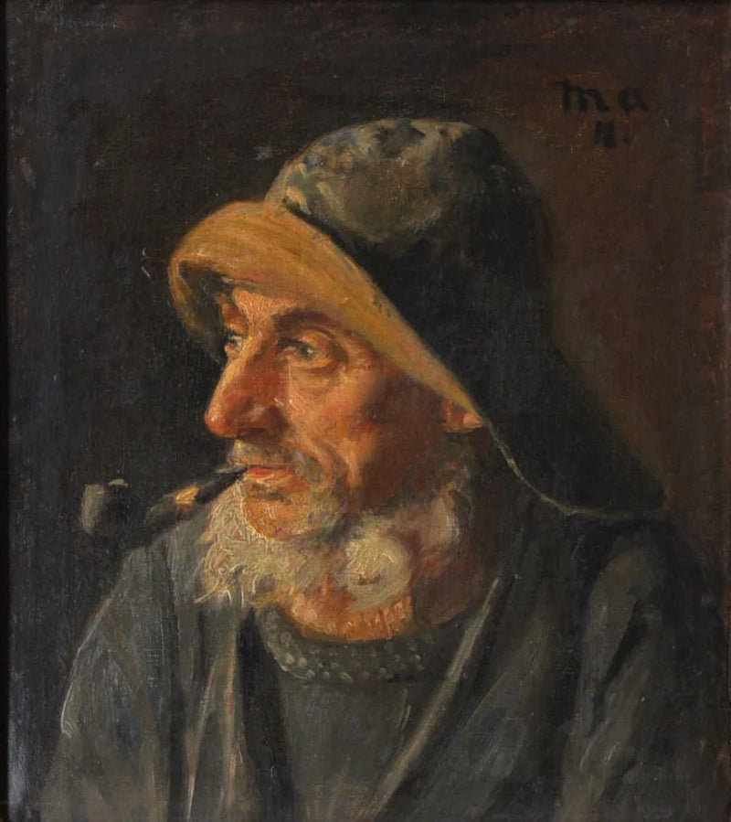 Retrato de un pescador con un impermeable. -Michael Peter Ancher