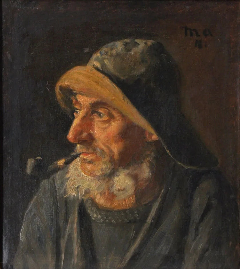 Retrato de un pescador con un impermeable. -Michael Peter Ancher